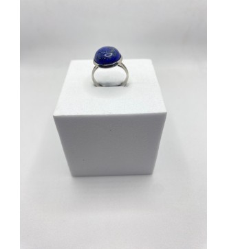 Bague ajustable en pierre bleu nuit acier inoxydable