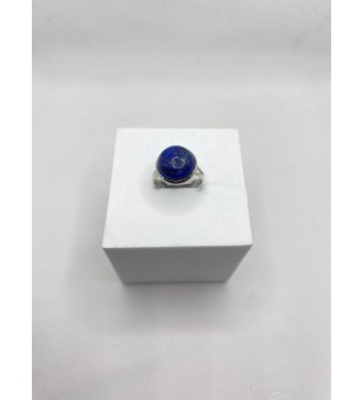 Bague ajustable en pierre bleu nuit acier inoxydable