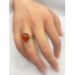 Rouge Orangé - Pierre semi-précieuse et acier argent 925 Rouge Orangé - Pierre semi-précieuse et acier argent 925