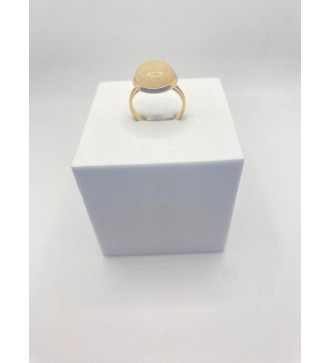 Bague ajustable en pierre blanche acier inoxydable or