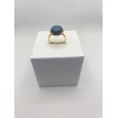 Bague Terre à Terre – Bague ajustable en pierre bleue scintillante, acier inoxydable plaqué or 24 K Bague Terre à Terre – Bague ajustable en pierre bleue scintillante, acier inoxydable plaqué or 24 K