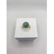 Bague Vert Opaque – Bague ajustable en pierre semi-précieuse verte , acier inoxydable plaqué or 24 K Bague Vert Opaque – Bague ajustable en pierre semi-précieuse verte , acier inoxydable plaqué or 24 K