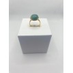 Bague Vert Opaque – Bague ajustable en pierre semi-précieuse verte , acier inoxydable plaqué or 24 K Bague Vert Opaque – Bague ajustable en pierre semi-précieuse verte , acier inoxydable plaqué or 24 K