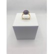 Bague Améthyste – Bague ajustable en pierre naturelle violette, acier inoxydable plaqué or 24 K Bague Améthyste – Bague ajustable en pierre naturelle violette, acier inoxydable plaqué or 24 K