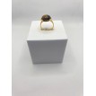 Bague Caramel – Bague ajustable en pierre marron et jaune, acier inoxydable plaqué or 24 K Bague Caramel – Bague ajustable en pierre marron et jaune, acier inoxydable plaqué or 24 K