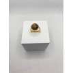 Bague Caramel – Bague ajustable en pierre marron et jaune, acier inoxydable plaqué or 24 K Bague Caramel – Bague ajustable en pierre marron et jaune, acier inoxydable plaqué or 24 K