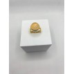Bague ajustable en pierre jaune citron en acier doré Bague ajustable en pierre jaune citron en acier doré
