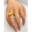 Bague ajustable en pierre jaune citron en acier doré Bague ajustable en pierre jaune citron en acier doré
