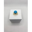 Bague ajustable en pierre bleu turquoise – Acier inoxydable plaqué or 24 K, élégance Bague ajustable en pierre bleu turquoise – Acier inoxydable plaqué or 24 K, élégance