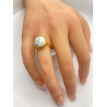 Bague ajustable en pierre effet marbre – Acier inoxydable plaqué or 24 K, élégance et durabilité Bague ajustable en pierre effet marbre – Acier inoxydable plaqué or 24 K, élégance et durabilité