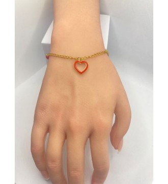 Bracelet ajustable en acier inoxydable pendentif coeur
