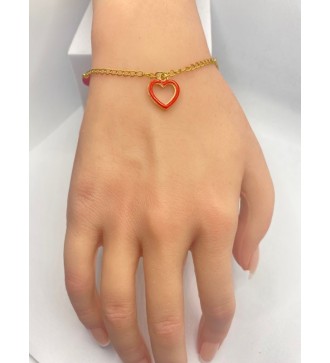 Bracelet ajustable en acier inoxydable pendentif coeur