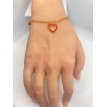 Amour Fou – Bracelet ajustable en acier inoxydable plaqué or 24 K avec pendentif cœur rouge Amour Fou – Bracelet ajustable en acier inoxydable plaqué or 24 K avec pendentif cœur rouge