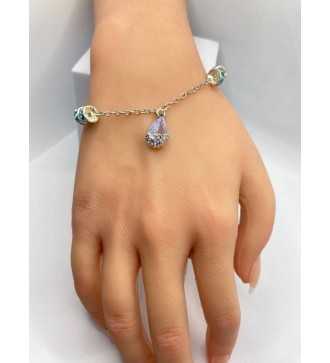 Bracelet Goutte d'eau en argent 925 pendentif– ajustable