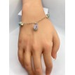 Bracelet ajustable Goutte d'eau en argent 925 avec strass et pendentif effet diamant Bracelet ajustable Goutte d'eau en argent 925 avec strass et pendentif effet diamant