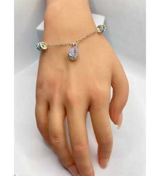 Bracelet Goutte d'eau en argent 925 pendentif– ajustable