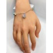 Bracelet ajustable Goutte d'eau en argent 925 avec strass et pendentif effet diamant Bracelet ajustable Goutte d'eau en argent 925 avec strass et pendentif effet diamant