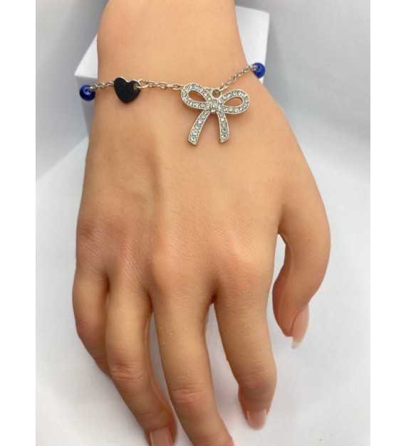 Bijou Bracelet Nœud Bleu – Argent 925 et pendentif nœud élégant