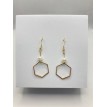 Bijou Octogonal – Boucles d’oreilles pendantes plaqué or 24 K avec forme octogonale Bijou Octogonal – Boucles d’oreilles pendantes plaqué or 24 K avec forme octogonale