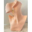 Oeil de Chat – Créoles perles jaunes et pendentif pierre en acier inoxydable argent Oeil de Chat – Créoles perles jaunes et pendentif pierre en acier inoxydable argent