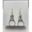 Danse d'elegance – Boucles d’oreilles pendantes perles bleu bicolore en acier inoxydable doré Danse d'elegance – Boucles d’oreilles pendantes perles bleu bicolore en acier inoxydable doré