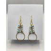Danse d'elegance – Boucles d’oreilles pendantes perles bleu bicolore en acier inoxydable doré Danse d'elegance – Boucles d’oreilles pendantes perles bleu bicolore en acier inoxydable doré