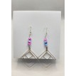 Souffle de Vie – Boucles d’oreilles pendantes en argent 925 avec perles bleu et rose