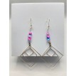 Souffle de Vie – Boucles d’oreilles pendantes en argent 925 avec perles bleu et rose