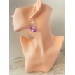 Raiponce – Boucles d’oreilles créoles perles violettes et pendentif pierre en acier inoxydable  Raiponce – Boucles d’oreilles créoles perles violettes et pendentif pierre en acier inoxydable