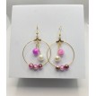 Éclat de Violette et Neige – Créoles perles violettes et pendentif perle blanche,acier inoxydable Éclat de Violette et Neige – Créoles perles violettes et pendentif perle blanche,acier inoxydable