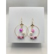 Éclat de Violette et Neige – Créoles perles violettes et pendentif perle blanche,acier inoxydable Éclat de Violette et Neige – Créoles perles violettes et pendentif perle blanche,acier inoxydable
