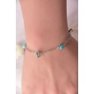 Bracelet Eau Turquoise en argent 925 avec perles bleu strass, turquoise et pâles Bracelet Eau Turquoise en argent 925 avec perles bleu strass, turquoise et pâles