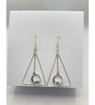 Boucles d'oreilles pendantes triangle avec effet diamant