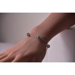 Bracelet Eau Turquoise en argent 925 avec perles bleu strass, turquoise et pâles Bracelet Eau Turquoise en argent 925 avec perles bleu strass, turquoise et pâles
