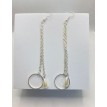 Etoile Elégante – Boucles d’oreilles pendantes en chaîne argent 925 avec anneaux 