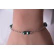 Bracelet Esmeralda en argent 925 avec trois rangées de perles vert sapin Bracelet Esmeralda en argent 925 avec trois rangées de perles vert sapin
