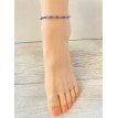 Bijou de Plage – Bracelet de cheville en perles bleues et oranges avec charme marin élégant Bijou de Plage – Bracelet de cheville en perles bleues et oranges avec charme marin élégant