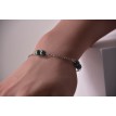 Bracelet Esmeralda en argent 925 avec trois rangées de perles vert sapin Bracelet Esmeralda en argent 925 avec trois rangées de perles vert sapin
