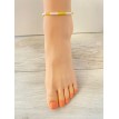 Caresse de Sable – Bracelet de cheville en perles blanches et jaunes avec pendentif Caresse de Sable – Bracelet de cheville en perles blanches et jaunes avec pendentif