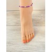 Rêve de Perles – Bracelet de cheville en perles violettes et nacrées avec pendentif coquillage Rêve de Perles – Bracelet de cheville en perles violettes et nacrées avec pendentif coquillage