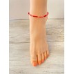 Étoile de Mer – Bracelet de cheville en perles rouges et saumon avec pendentif étoile marine Étoile de Mer – Bracelet de cheville en perles rouges et saumon avec pendentif étoile marine
