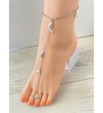 Bijou de pieds en chaîne avec pendentif et perle !