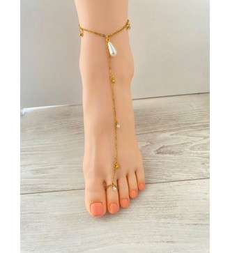 Bijou de pieds or 24K : breloques et perles élégantes