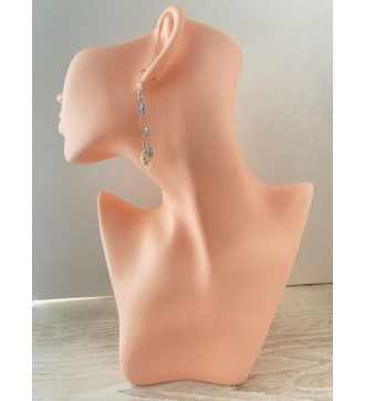 Boucles d'oreilles coquillage et perle bleue en argent 925