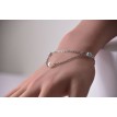 Neutre – Bracelet double chaîne perles bleue, marron et blanche en acier inoxydable argent Neutre – Bracelet double chaîne perles bleue, marron et blanche en acier inoxydable argent