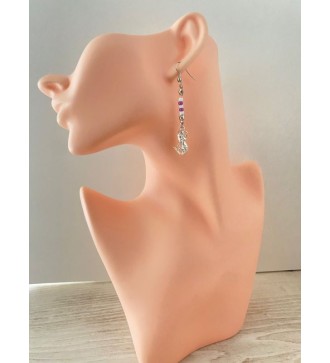 Boucles d'oreilles sirène en argent 925 et perles élégantes