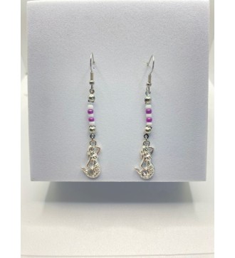 Boucles d'oreilles sirène en argent 925 et perles élégantes