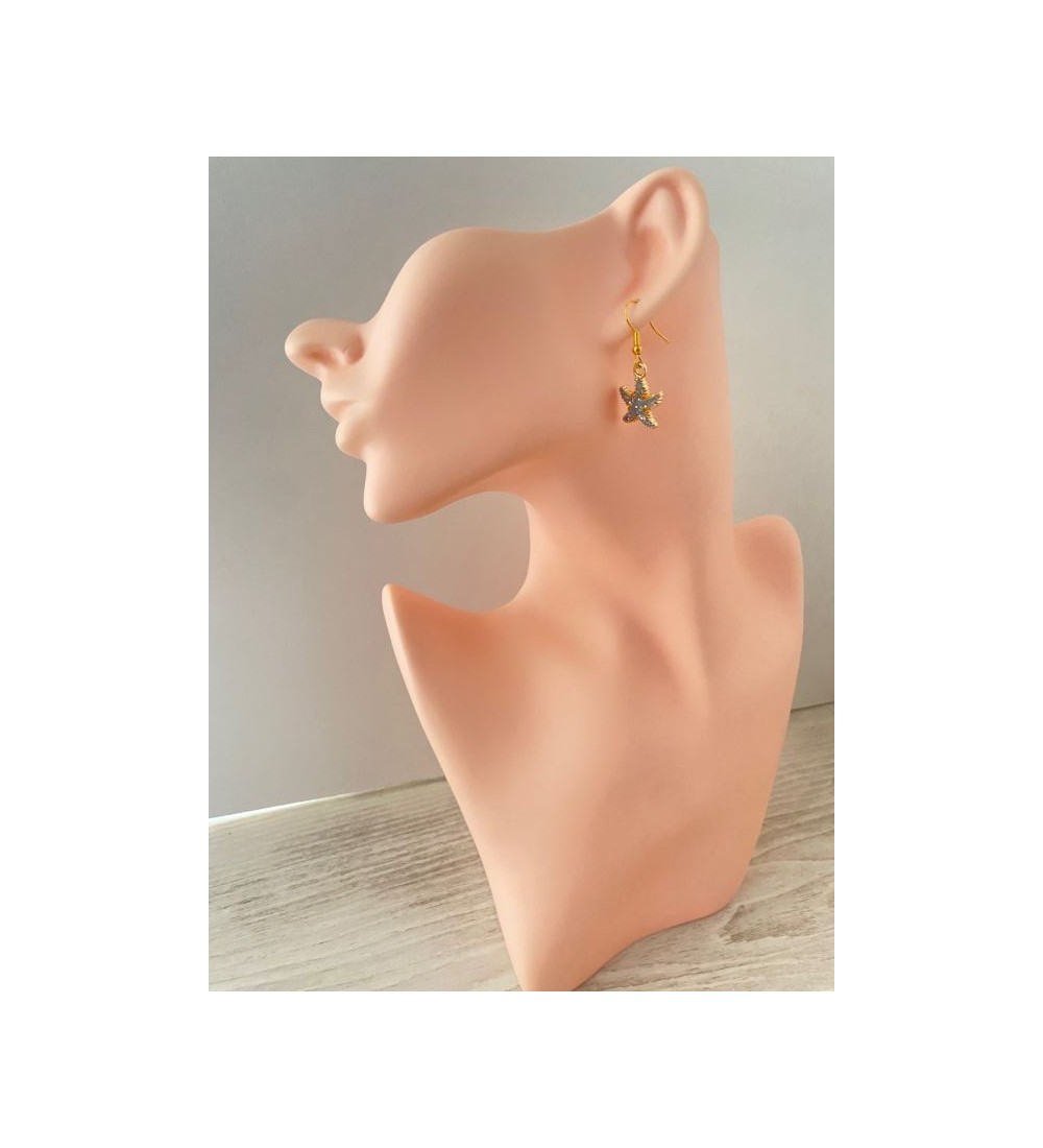 Boucles d'oreilles étoile de mer plaqué or 24K