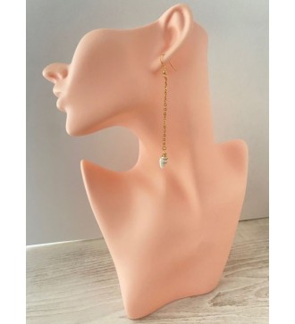 Boucles d'oreilles coquillage plaqué or 24K en chaîne