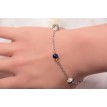 Bracelet Bleu Brillant en argent 925 avec perles bleu nuit et anneaux strass – Élégance lumineuse Bracelet Bleu Brillant en argent 925 avec perles bleu nuit et anneaux strass – Élégance lumineuse